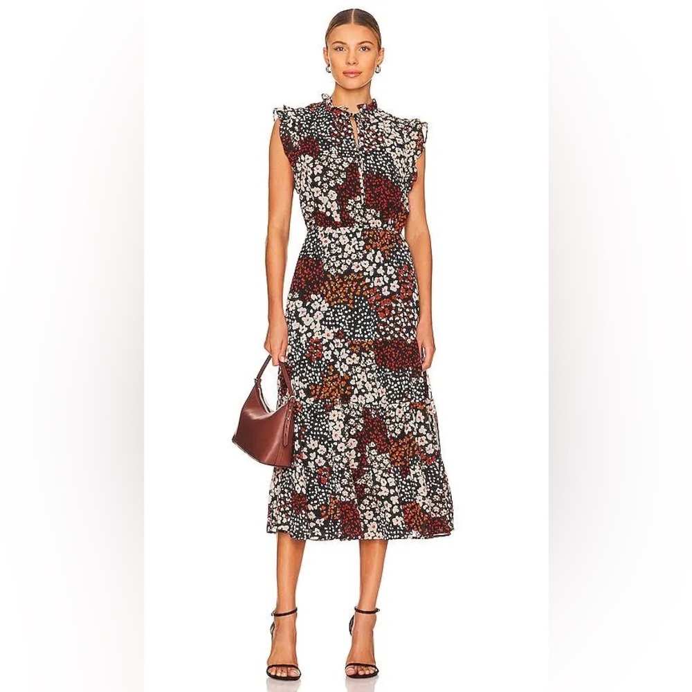 Steve Madden Ruffle Floral Printed Dress Sz Small